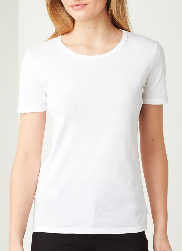 Benetton T-shirt met ronde hals • Wit • de Bijenkorf