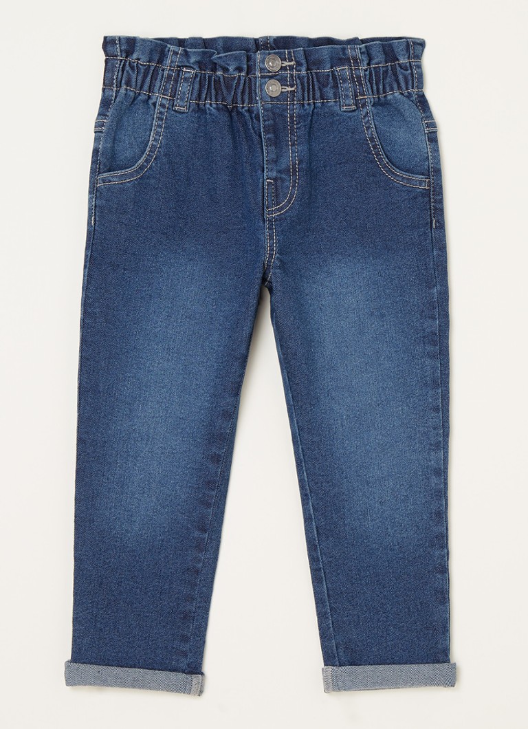 Benetton - Tapered jeans met donkere wassing - Indigo