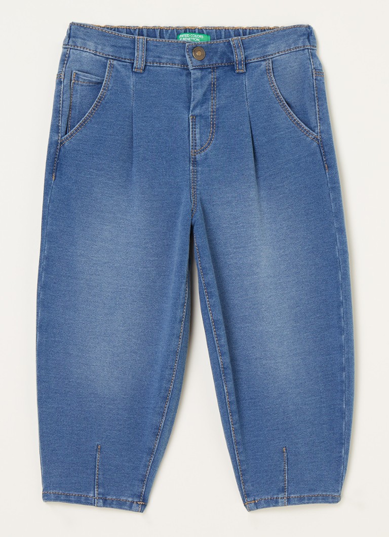 Benetton - Tapered jeans met stretch - Indigo
