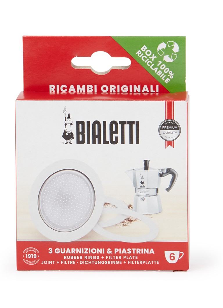 Bialetti - Percolator 6 onderdelen set van 4  - Wit