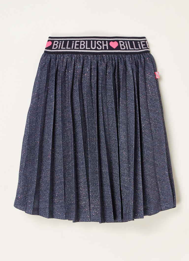 Billieblush - Plooirok met logoband en glitter  - Donkerblauw