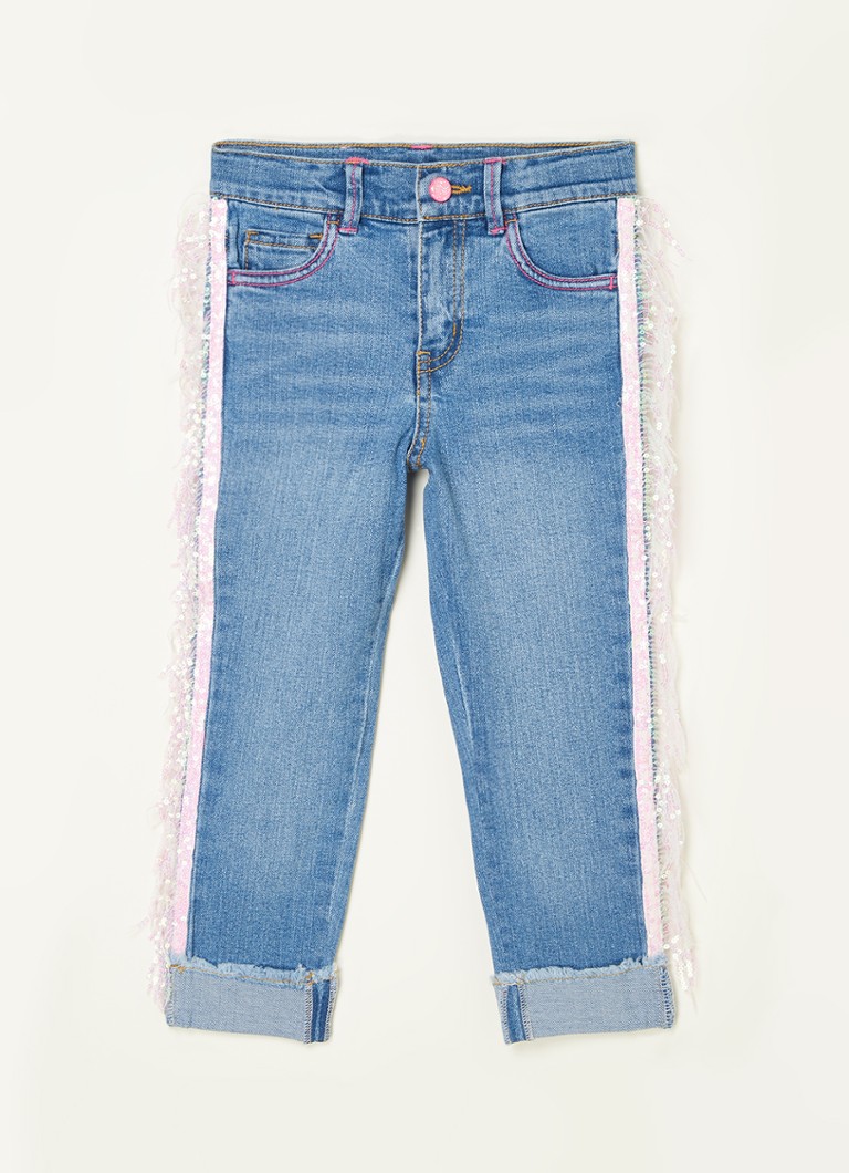 Billieblush - Straight leg jeans met pailletten en franjes - Indigo