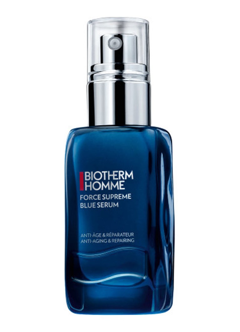 Guggenheim Museum links Recensie Biotherm Homme Force Supreme Blue Pro Retinol Anti-Aging Serum • de  Bijenkorf