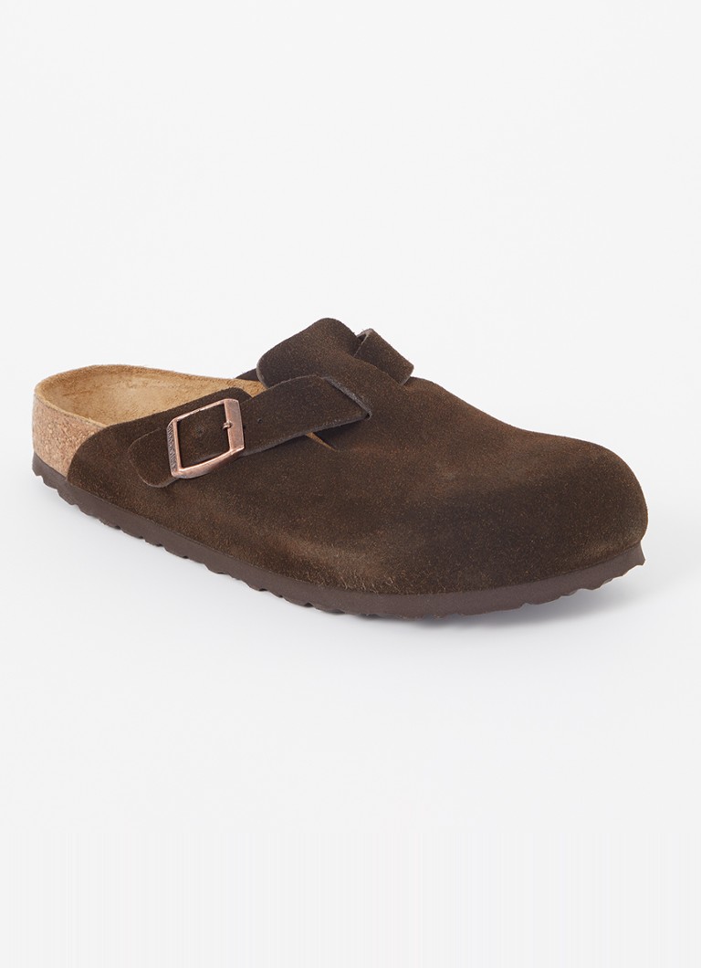 Birkenstock - Boston muiltje van suède - Hazelnootbruin