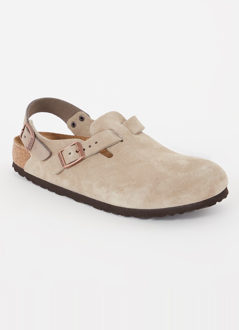 Birkenstock - Narrow Fit Tokio II muiltje van nubuck - Taupe