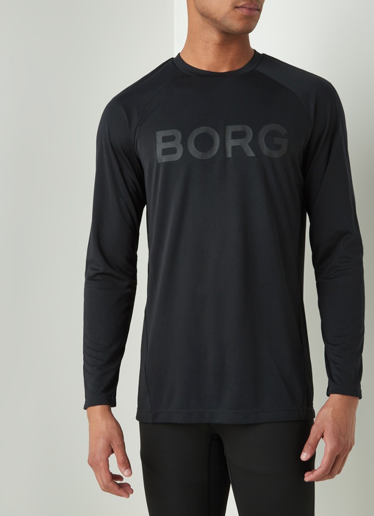 Björn Borg - Ante strainings longsleeve met logoprint - Zwart