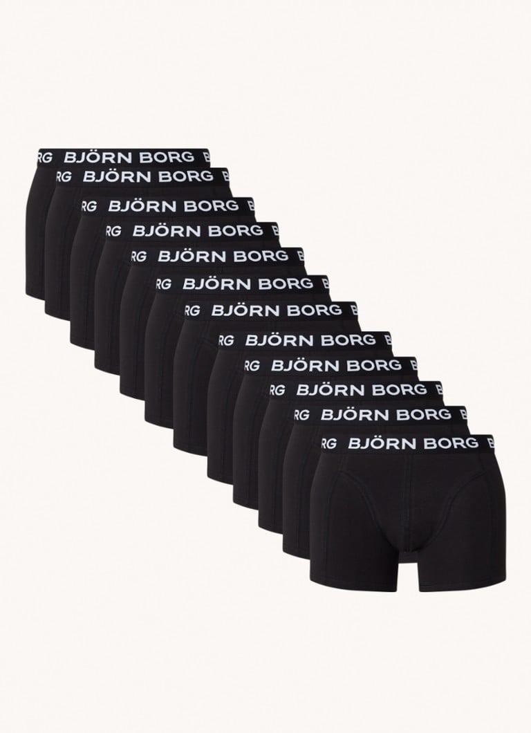 Björn Borg - Boxershorts met logoband in 12-pack - Zwart