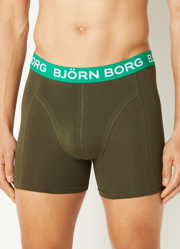 Klagen Dicteren Trouwens Björn Borg Boxershorts met logoband in 3-pack • Donkergroen • de Bijenkorf