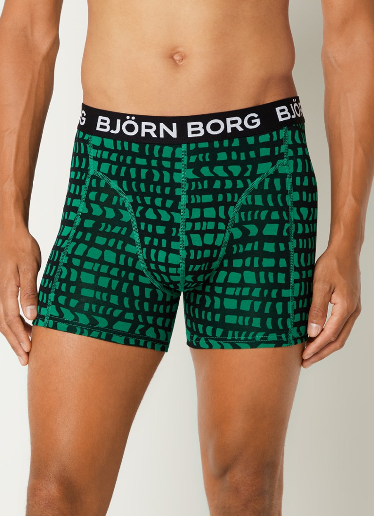 Björn Borg - Boxershorts met logoband in 3-pack - Groen