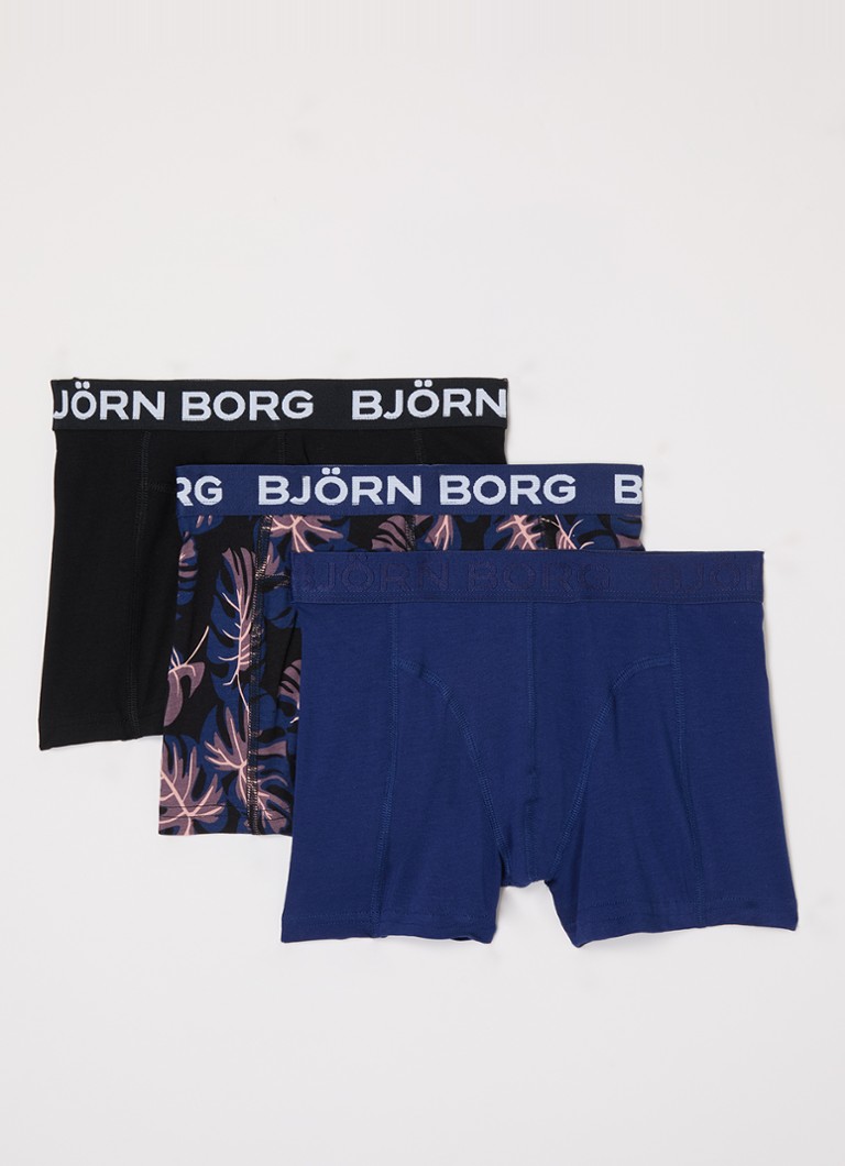 Björn Borg - Boxershorts met logoband in 3-pack - Zwart
