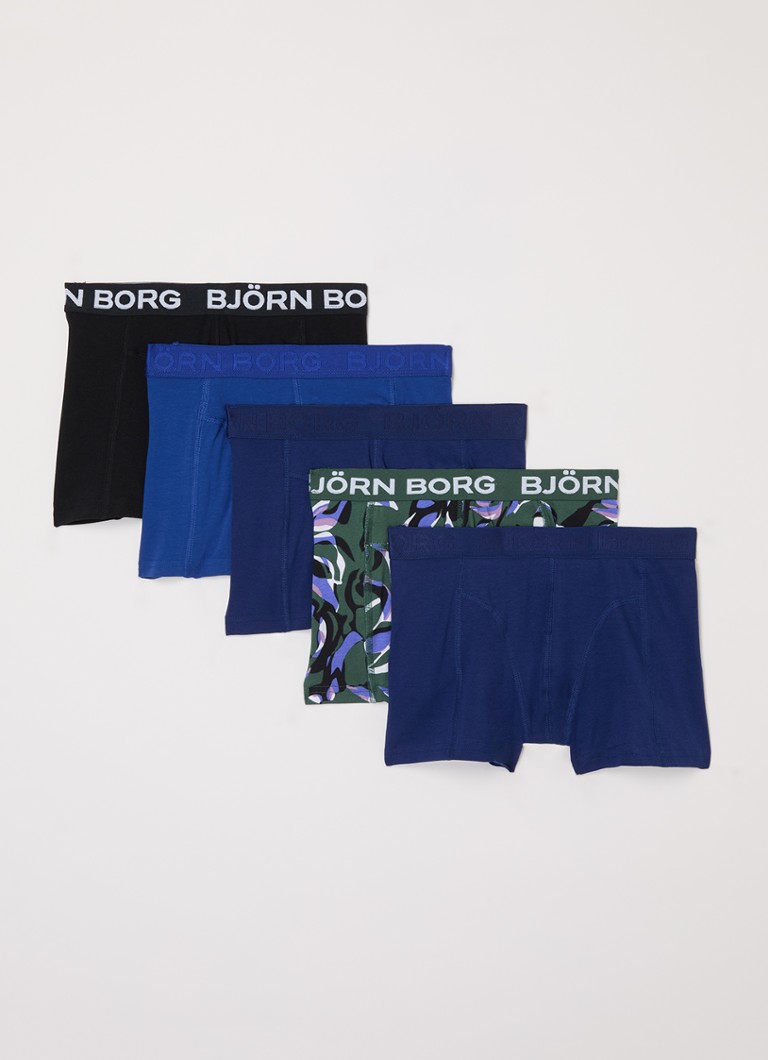 Björn Borg - Boxershorts met logoband in 5-pack - Donkerblauw
