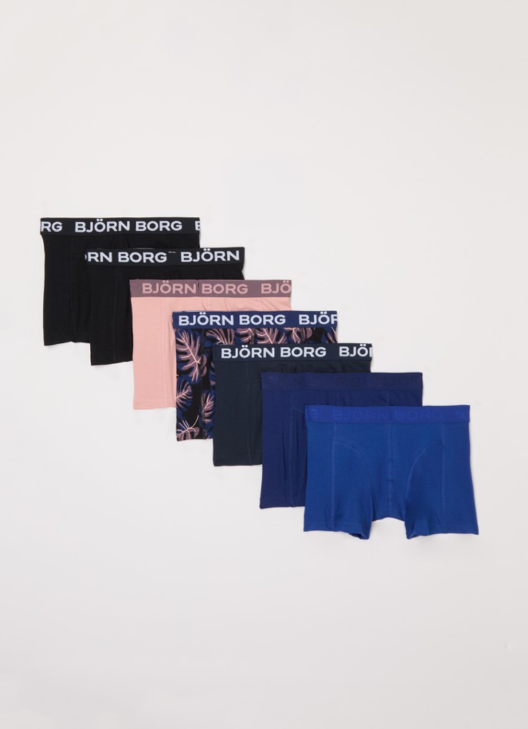 Björn Borg - Boxershorts met logoband in 7-pack - Roze