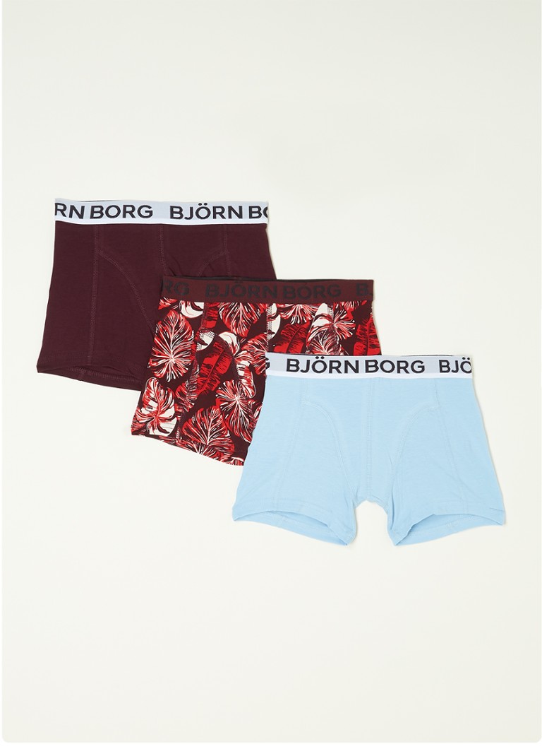 Björn Borg - Core boxershorts met logoband in 3-pack - Bordeauxrood