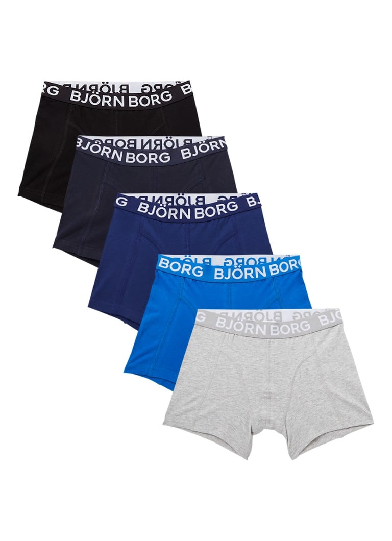 Björn Borg - Core boxershorts met logoband in 5-pack - Blauw