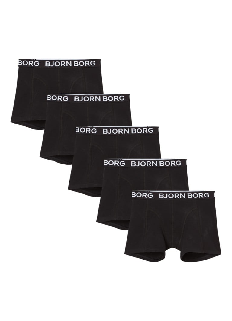 Björn Borg - Core boxershorts met logoband in 5-pack - Zwart