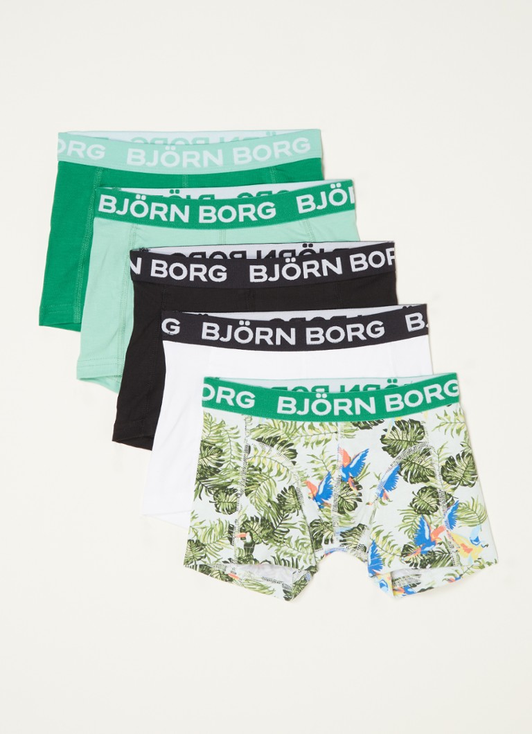Björn Borg - Core boxershorts met logoband in 5-pack - Groen