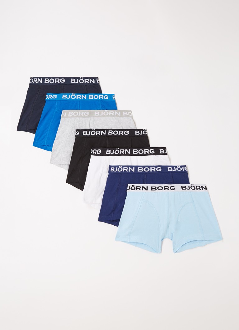 Björn Borg - Core boxershorts met logoband in 7-pack - Blauwgrijs