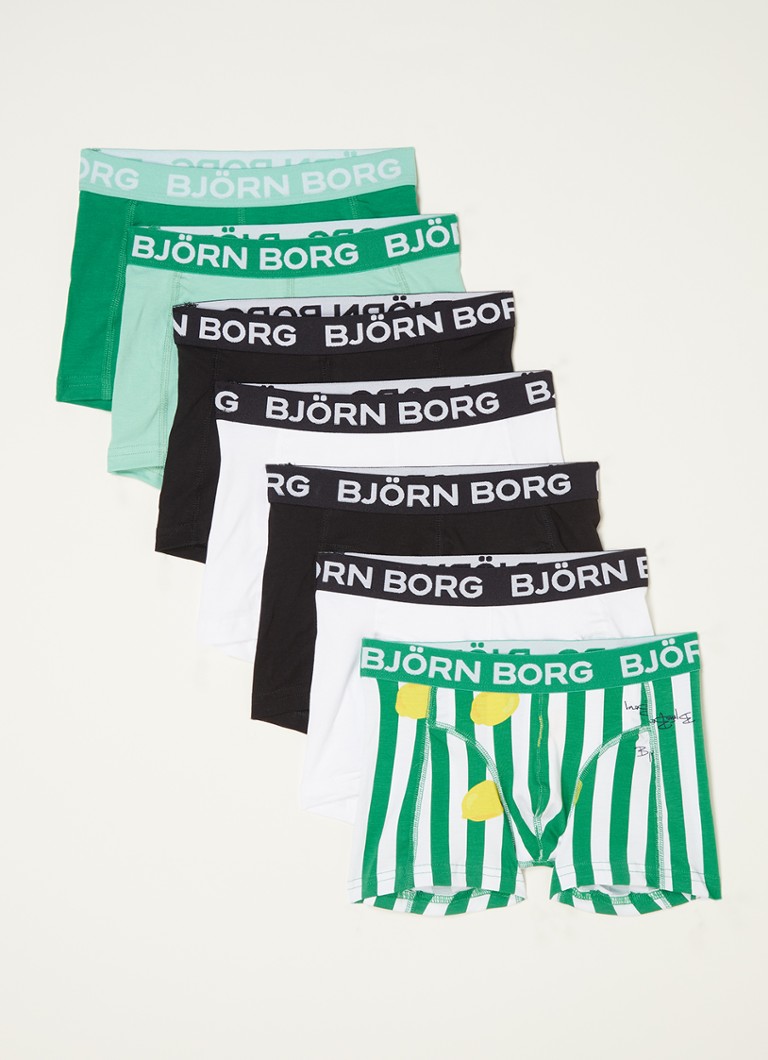 Björn Borg - Core boxershorts met logoband in 7-pack - Groen