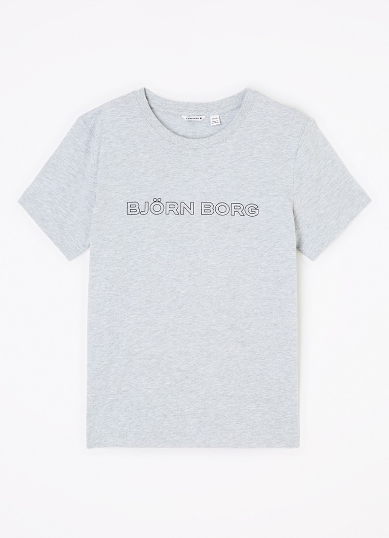 Björn Borg - Essential 3 T-shirt met logoprint - Lichtgrijs