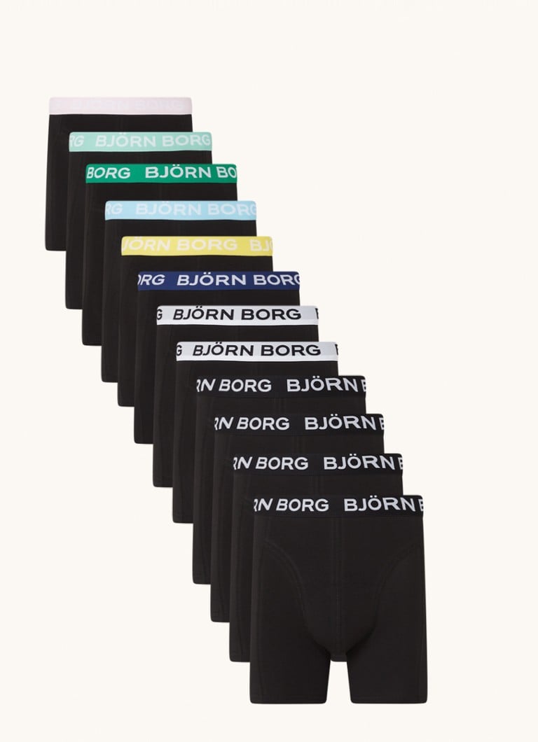 Björn Borg - Essential boxershorts met logoband in 12-pack - Zwart