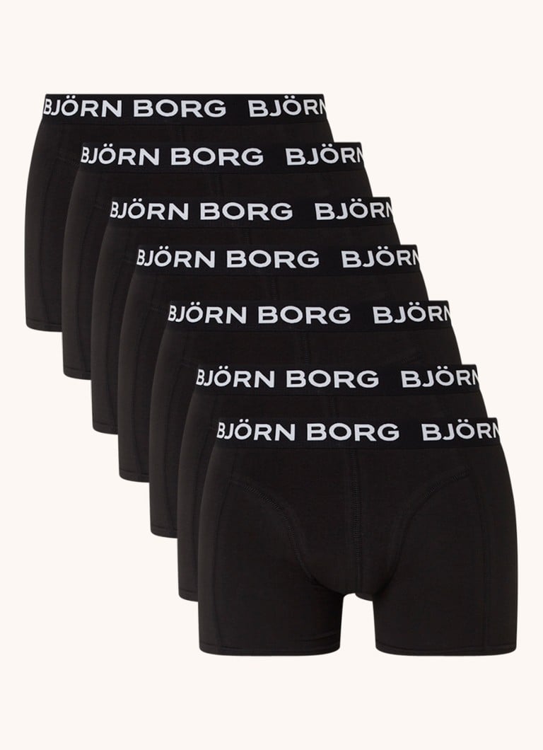 Björn Borg - Essential boxershorts met logoband in 7-pack - Zwart