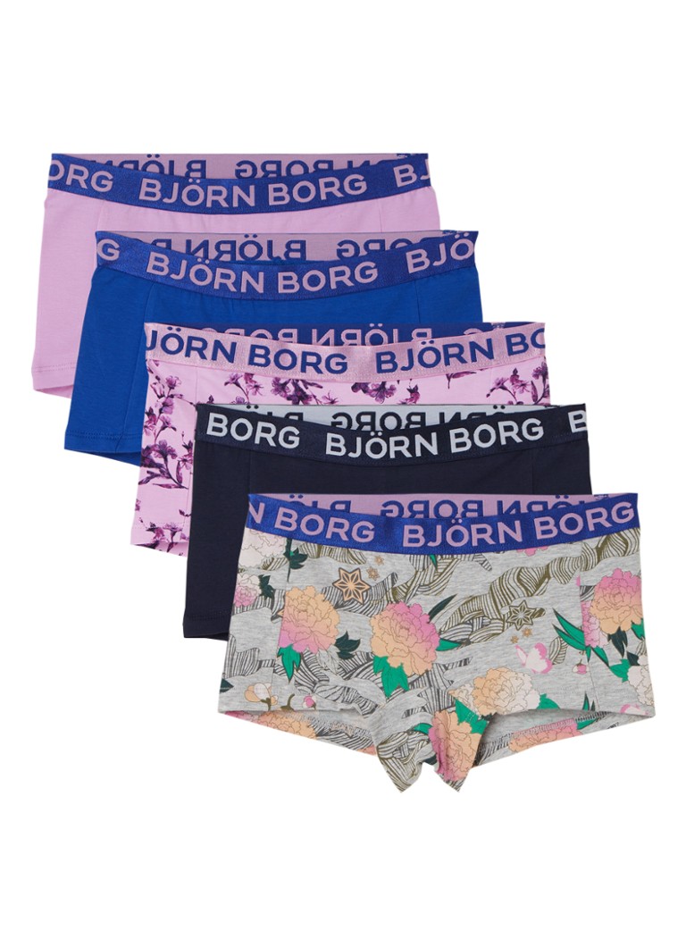 voor de hand liggend Attent Hoorzitting Björn Borg Mia boxershorts met logoband in 5-pack • Lila • de Bijenkorf