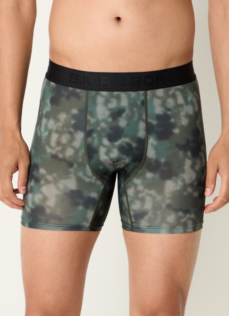 Björn Borg - Performance boxershorts met logoband in 3-pack - Olijfgroen