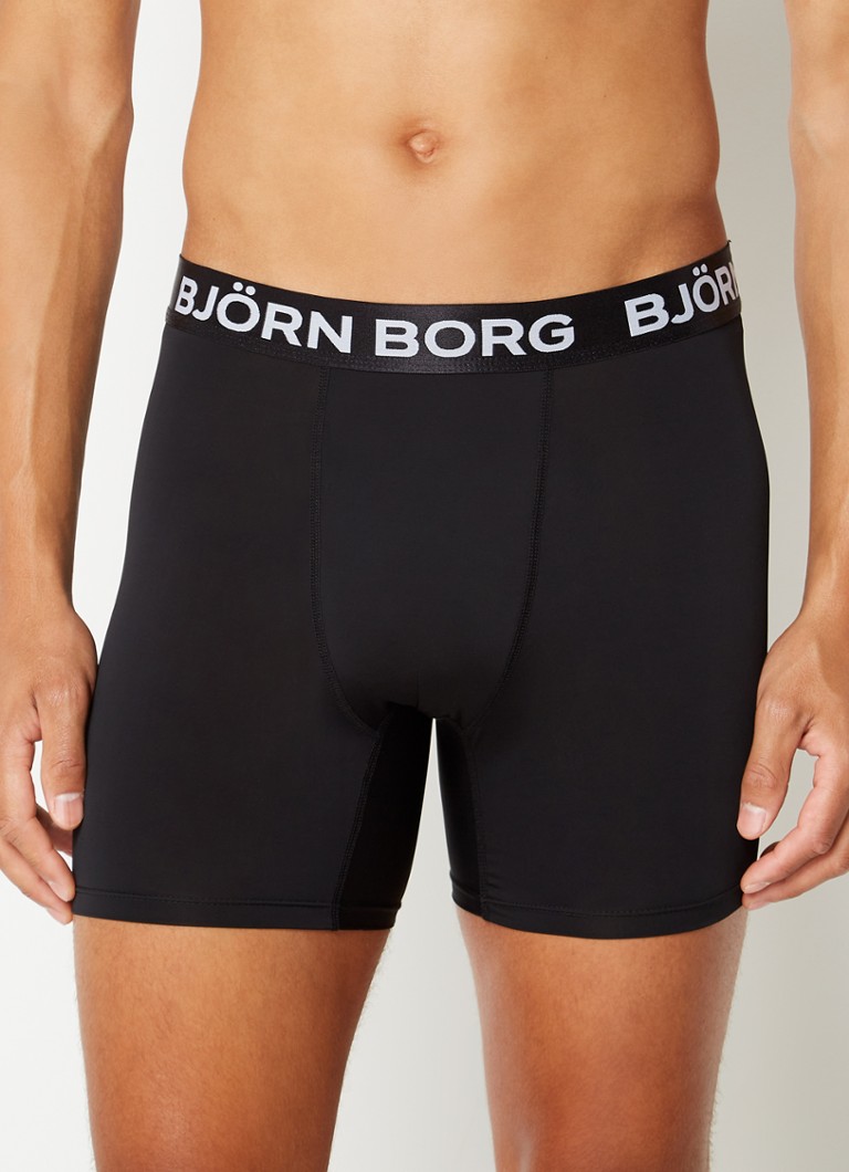 Björn Borg - Performance boxershorts met logoband in 3-pack  - Bronsgroen