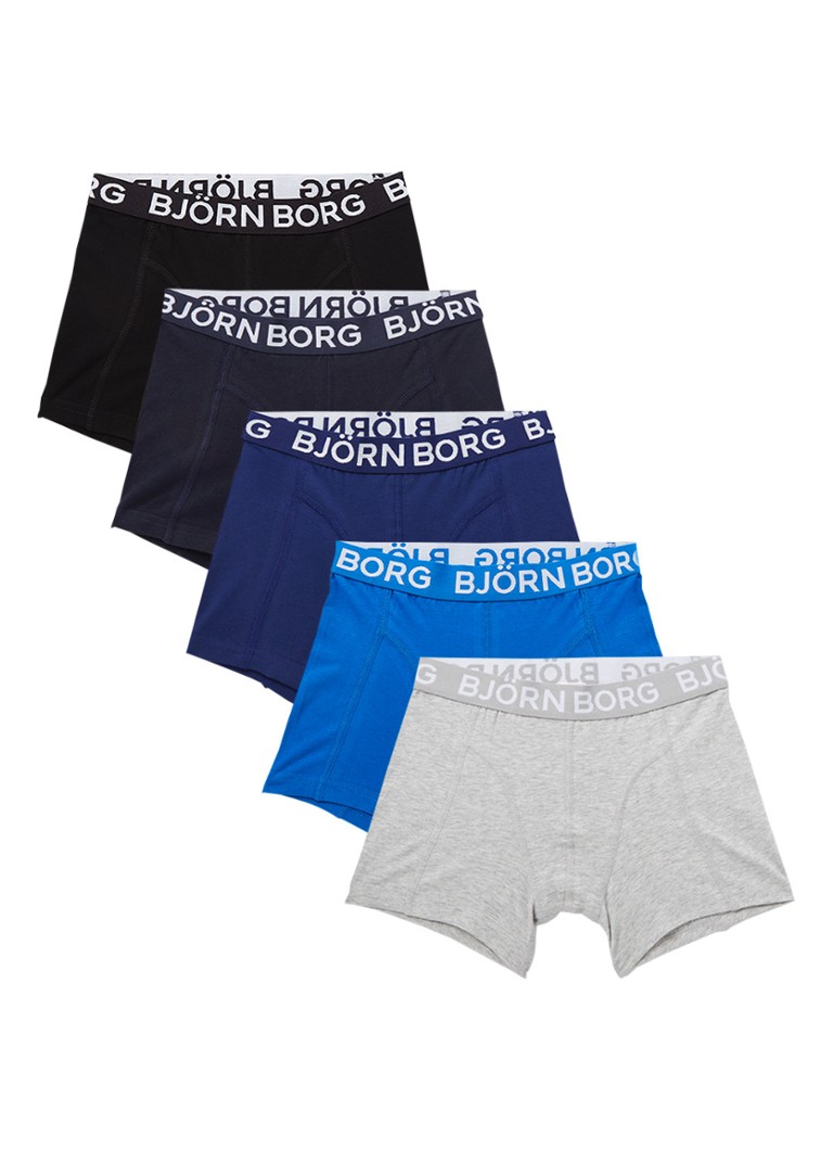 censuur vervolgens mengen Björn Borg Sammy Solid boxershorts met logoband in 5-pack • Blauw • de  Bijenkorf