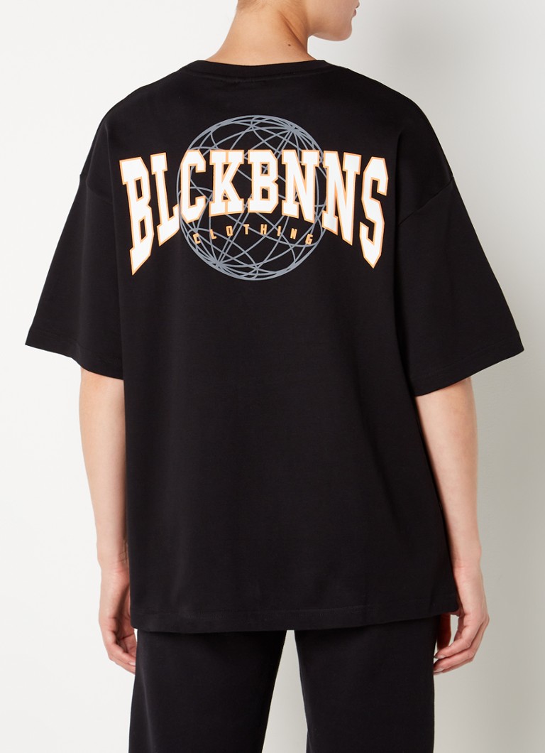 Black Bananas - Explore T-shirt met logo- en backprint - Zwart