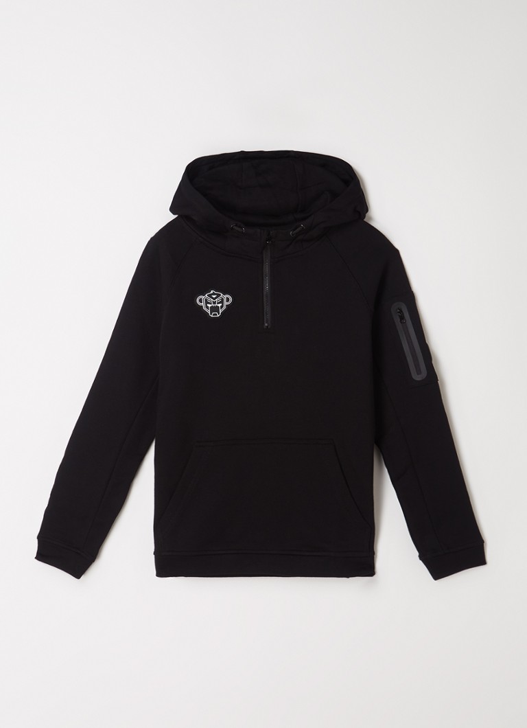 Black Bananas - Jr Hunter hoodie met halve rits en logo - Zwart