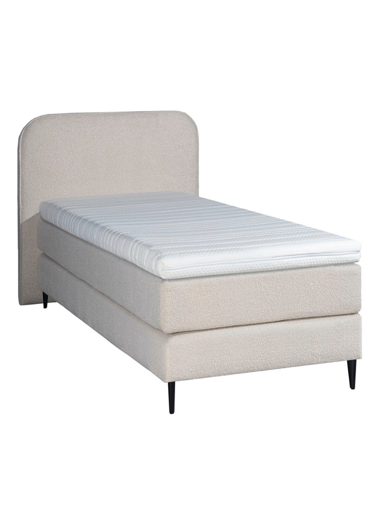 Bloemendaal - Treviso eenpersoons boxspring combinatie inclusief matras en topper - Beige