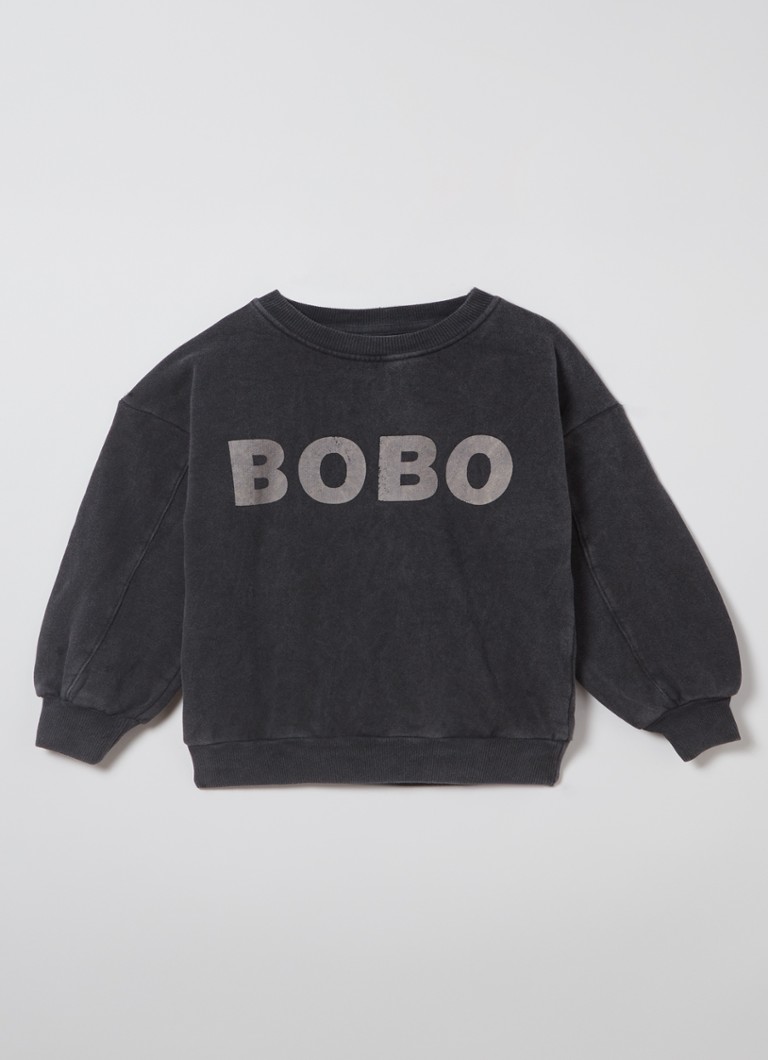 BOBO CHOSES - Sweater van biologisch katoen met logo- en backprint - Antraciet