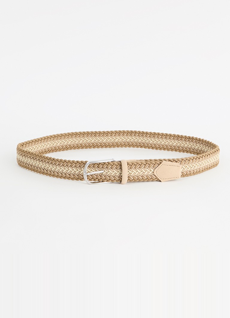 Boggi Milano - Gevlochten riem met suède details - Zand