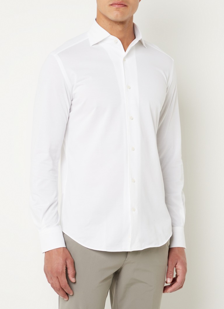 Boggi Milano - Regular fit overhemd met stretch  - Wit