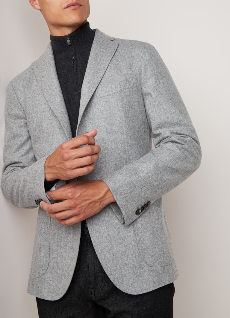 Boglioli - Slim fit colbert van wol  - Grijsmele
