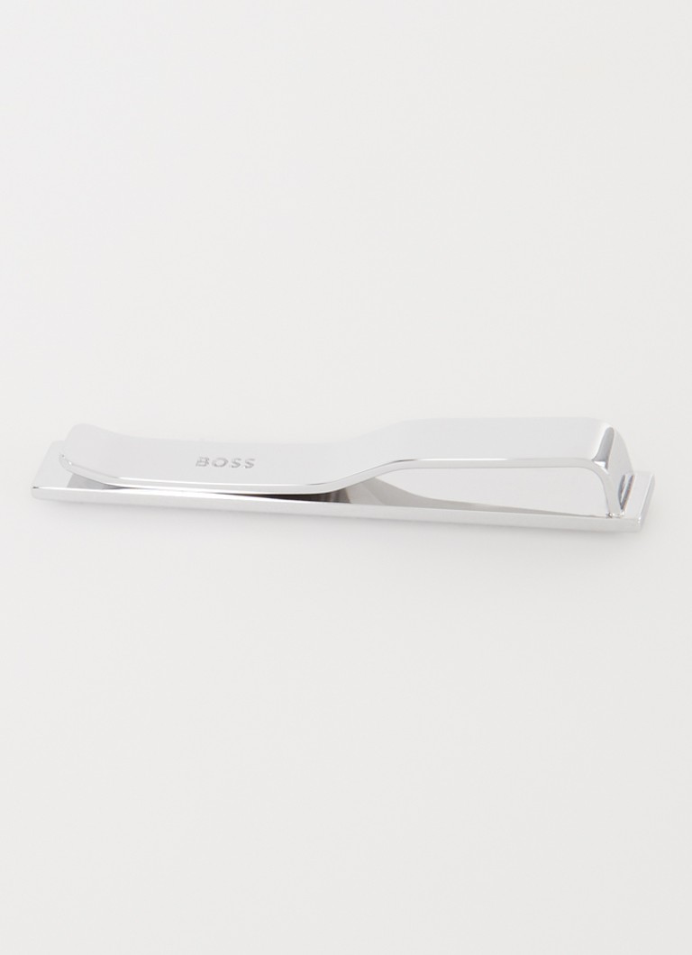 BOSS - B-Pyramid dasspeld met logo - Zilver