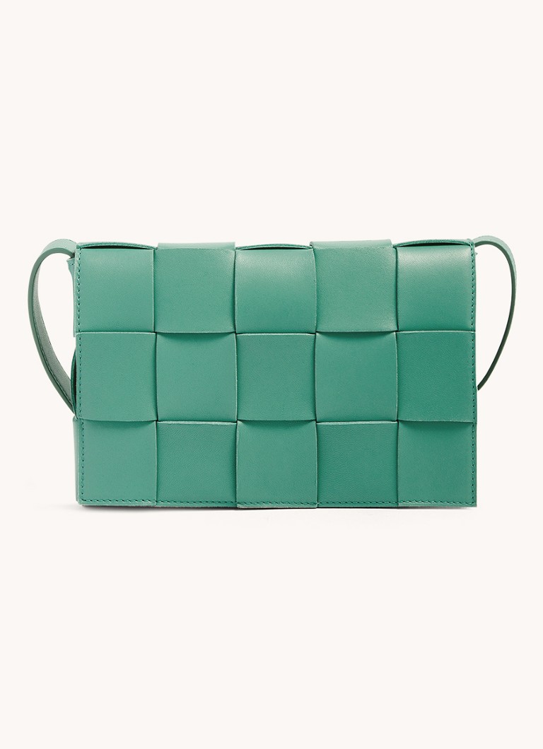 Bottega Veneta - Cassette crossbodytas van lamsleer - Zeegroen
