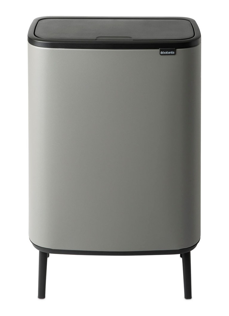 Brabantia Bo Touch Bin Hi recycle duo prullenbak met deksel op pootjes 2 x 30 liter • Grijs • de