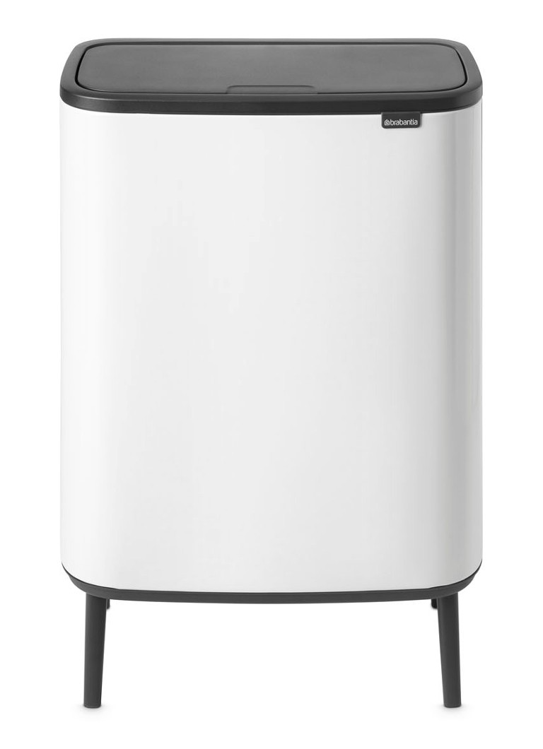 Brabantia Bo Touch Bin Hi recycle duo prullenbak met deksel op pootjes 2 x 30 liter • Wit • de