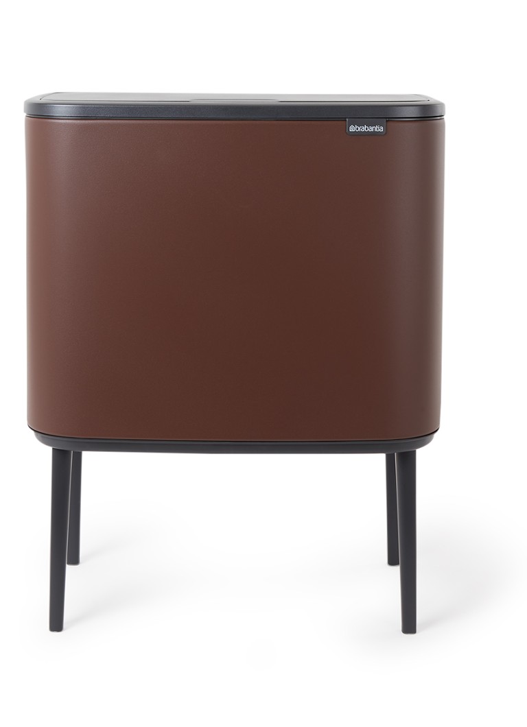 Brabantia - Bo Touch Bin recyling duo prullenbak met deksel op pootjes 11 + 23 liter - Donkerbruin