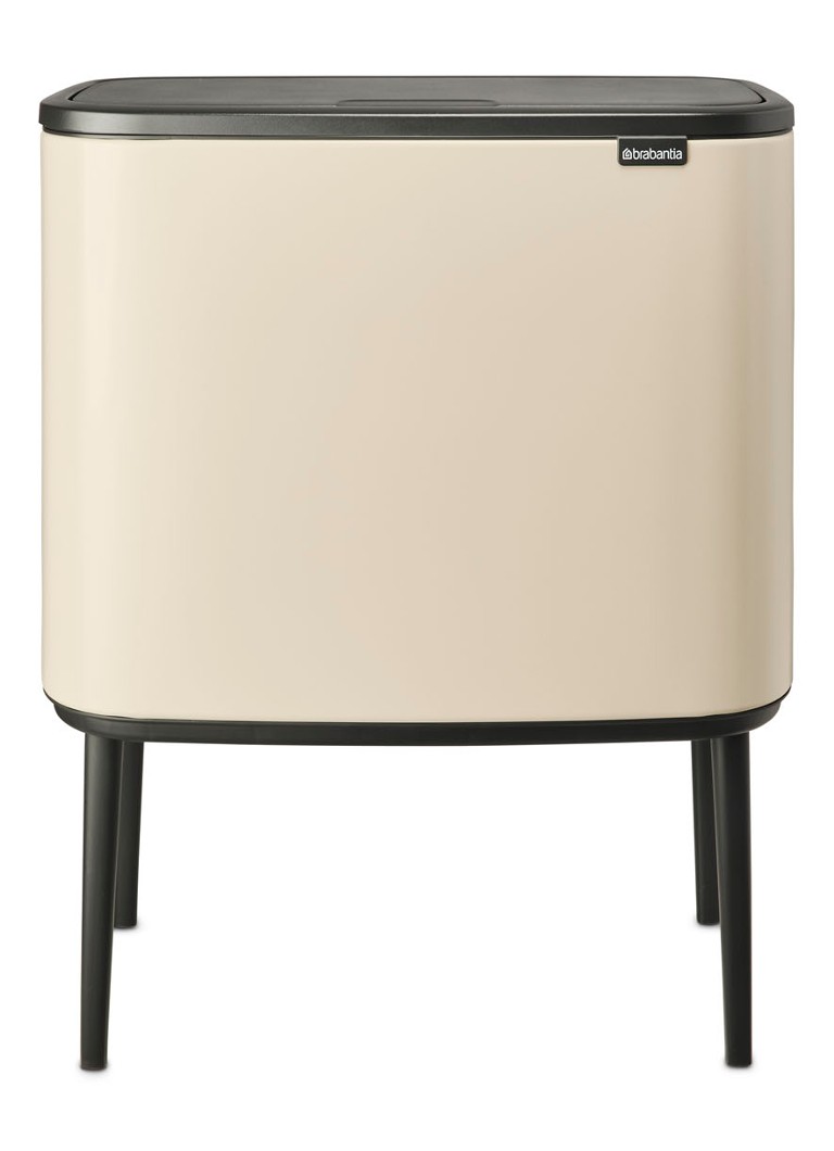 Brabantia - Bo Touch Bin recyling duo prullenbak met deksel op pootjes 11 + 23 liter - Gebroken wit