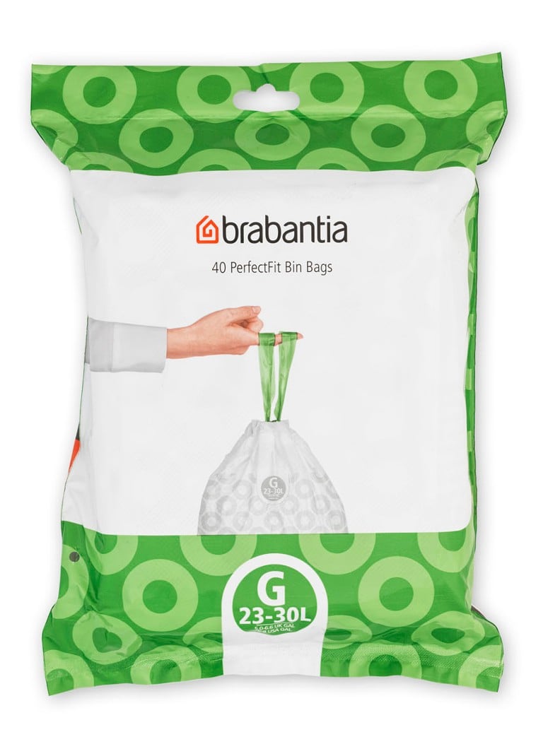 Brabantia - Perfect Fit afvalzakken code G 23-30 L 40 stuks - Wit