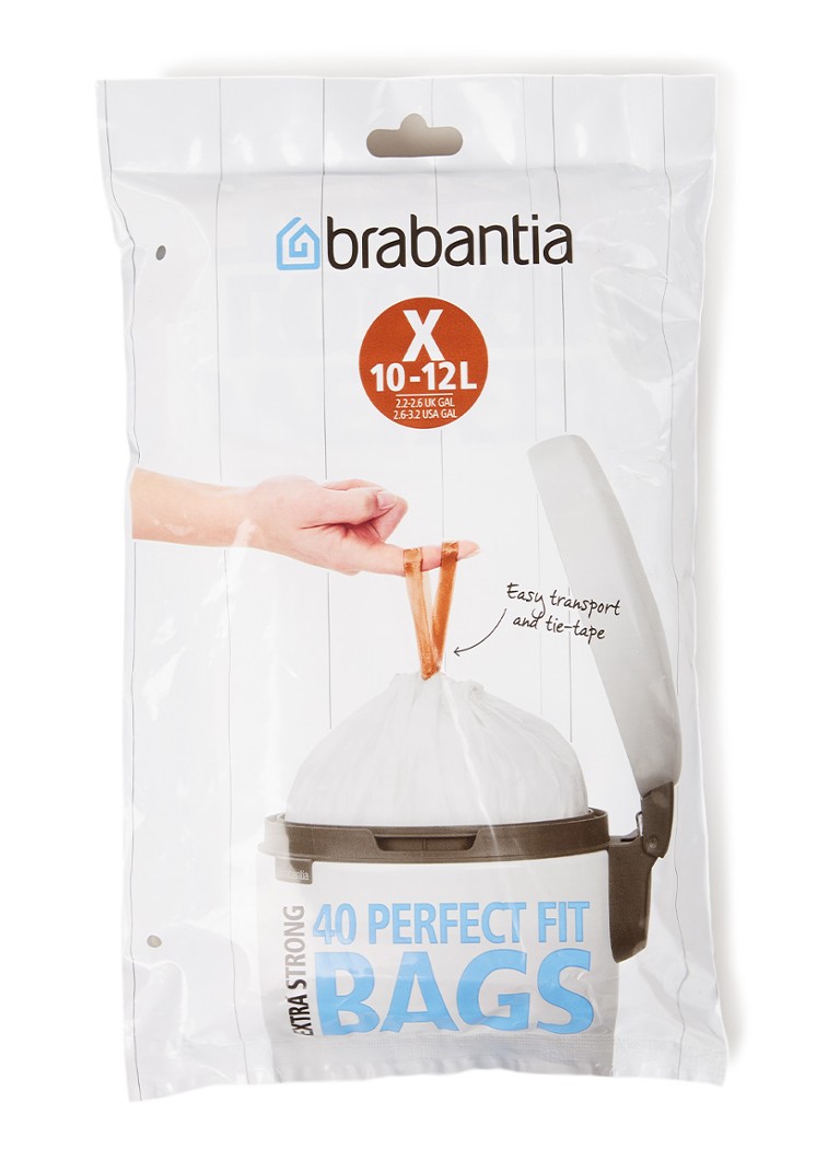 Brabantia - PerfectFit Extra Strong X 10-12L vuilniszakken 40 stuks - Wit