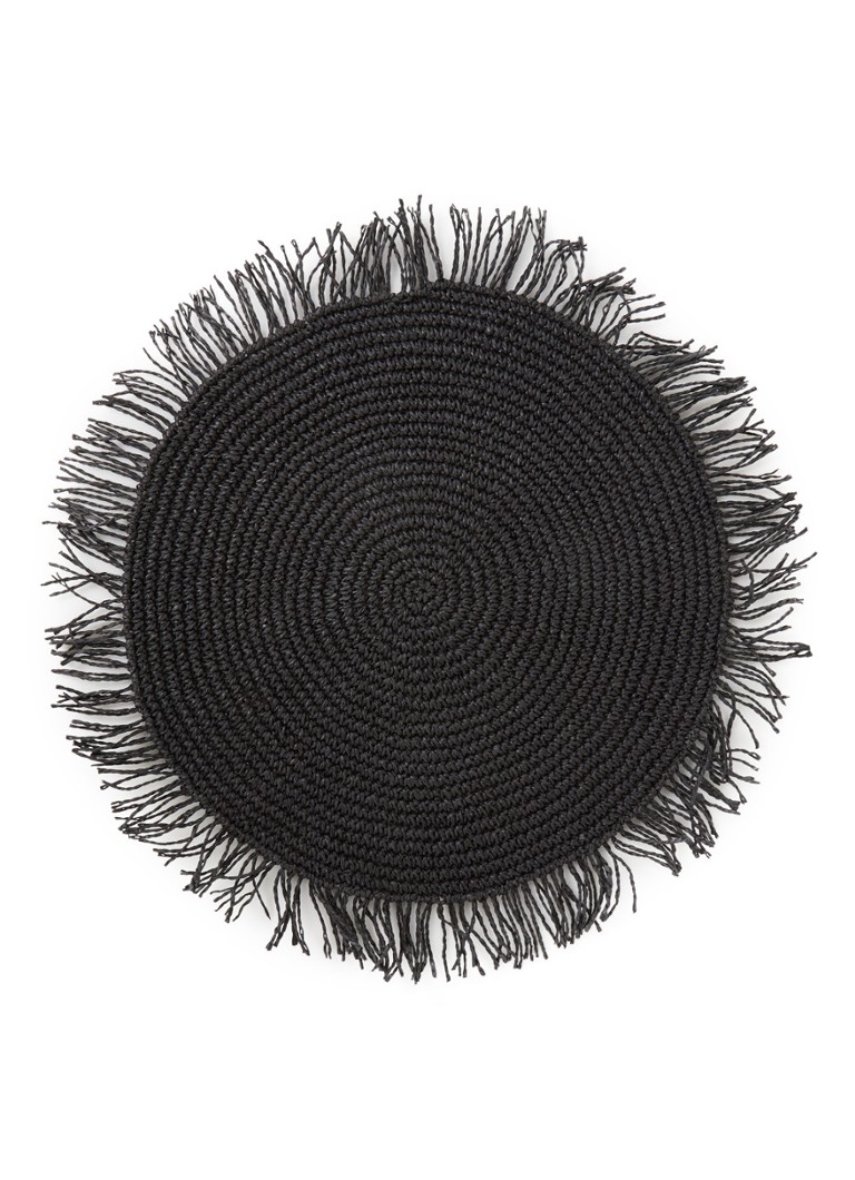 Bungalow - Placemat 38 cm - Zwart