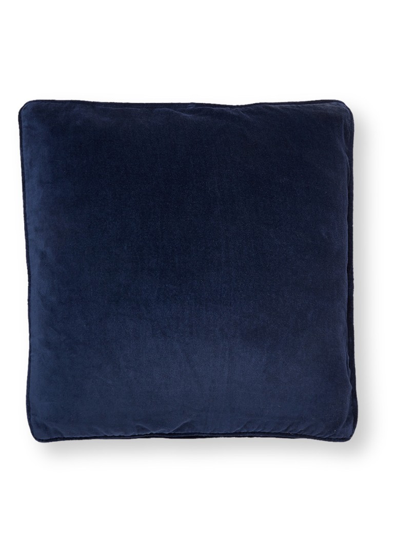 Bungalow - Velvet sierkussen 50 x 50 cm - Donkerblauw