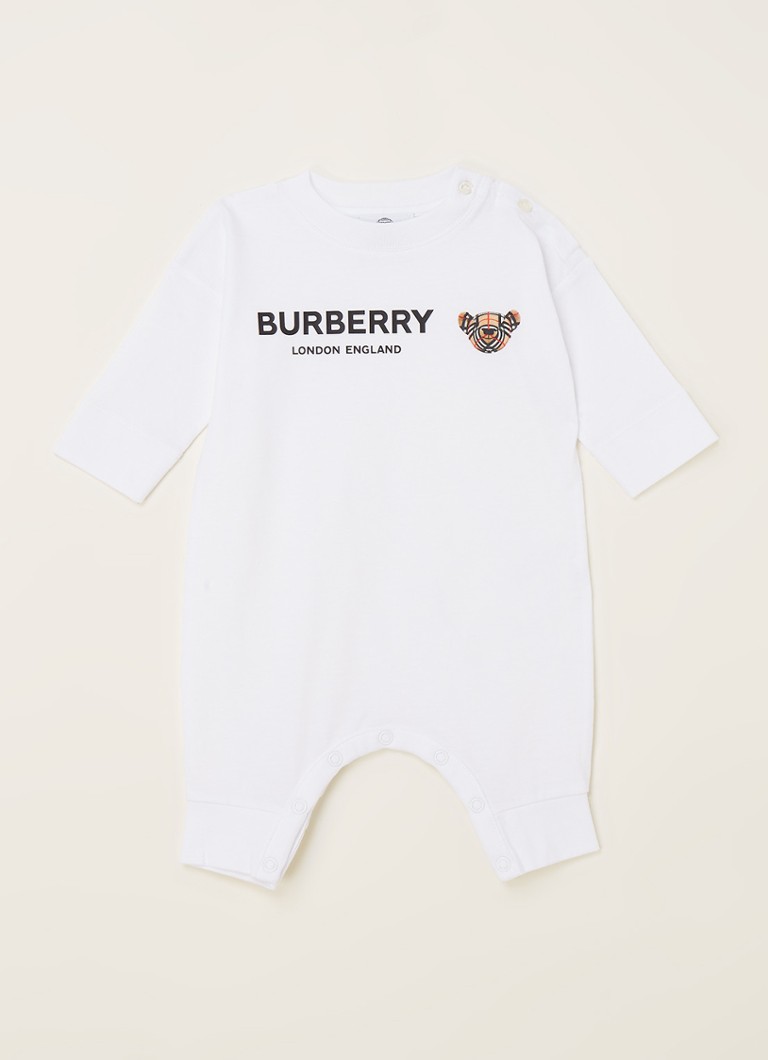 BURBERRY - Bear babypak met logoprint - Wit