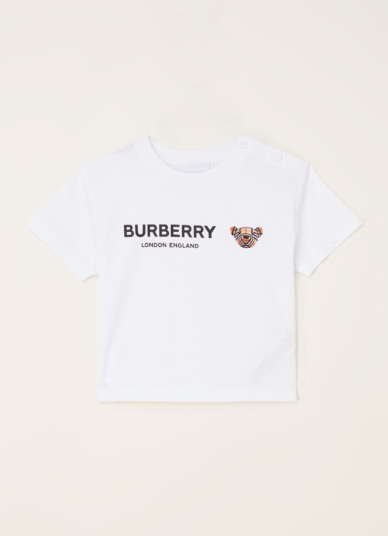 BURBERRY - Bear T-shirt met logoprint - Wit