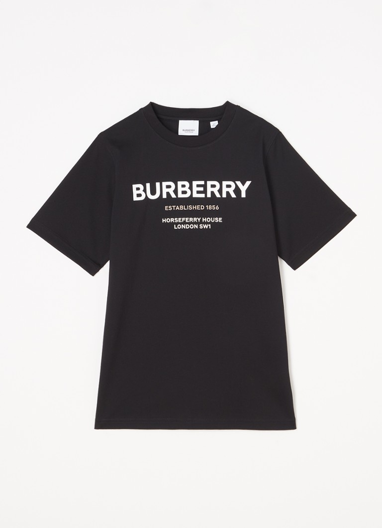 BURBERRY - Cedar T-shirt met logoprint - Zwart