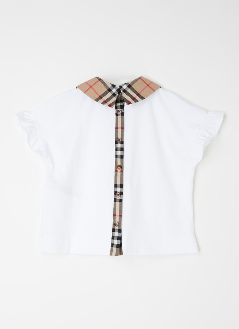 Verwonderend BURBERRY Dita T-shirt met kraag en ruches • Wit • de Bijenkorf PH-79